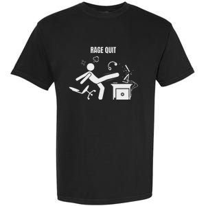 Funny Gamer Rage Quit Stick Figure Gaming Sarcastic Meme Garment-Dyed Heavyweight T-Shirt