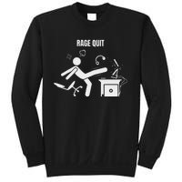 Funny Gamer Rage Quit Stick Figure Gaming Sarcastic Meme Sweatshirt