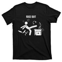 Funny Gamer Rage Quit Stick Figure Gaming Sarcastic Meme T-Shirt