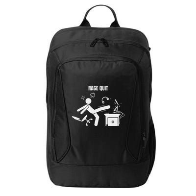Funny Gamer Rage Quit Stick Figure Gaming Sarcastic Meme City Backpack