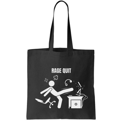 Funny Gamer Rage Quit Stick Figure Gaming Sarcastic Meme Bag