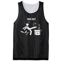 Funny Gamer Rage Quit Stick Figure Gaming Sarcastic Meme Mesh Reversible Basketball Jersey Tank