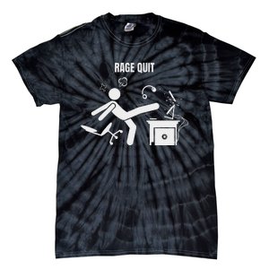 Funny Gamer Rage Quit Stick Figure Gaming Sarcastic Meme Tie-Dye T-Shirt