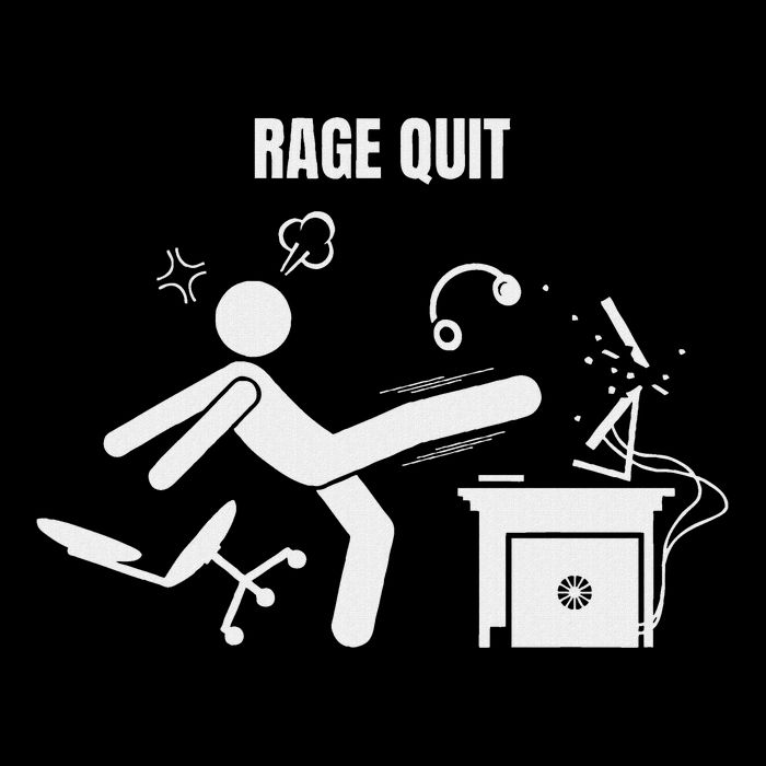 Funny Gamer Rage Quit Stick Figure Gaming Sarcastic Meme Kids Sweatshirt