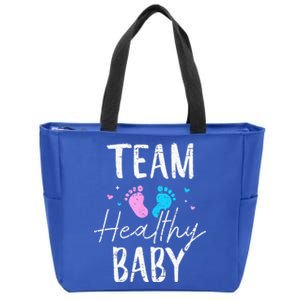 Funny Gender Reveal Team Healthy Baby Party Supplies Zip Tote Bag