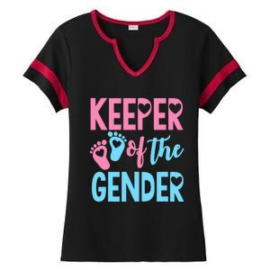 funny Gender Reveal Keeper of the Gender Reveal Ladies Halftime Notch Neck Tee