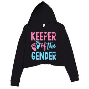 funny Gender Reveal Keeper of the Gender Reveal Crop Fleece Hoodie