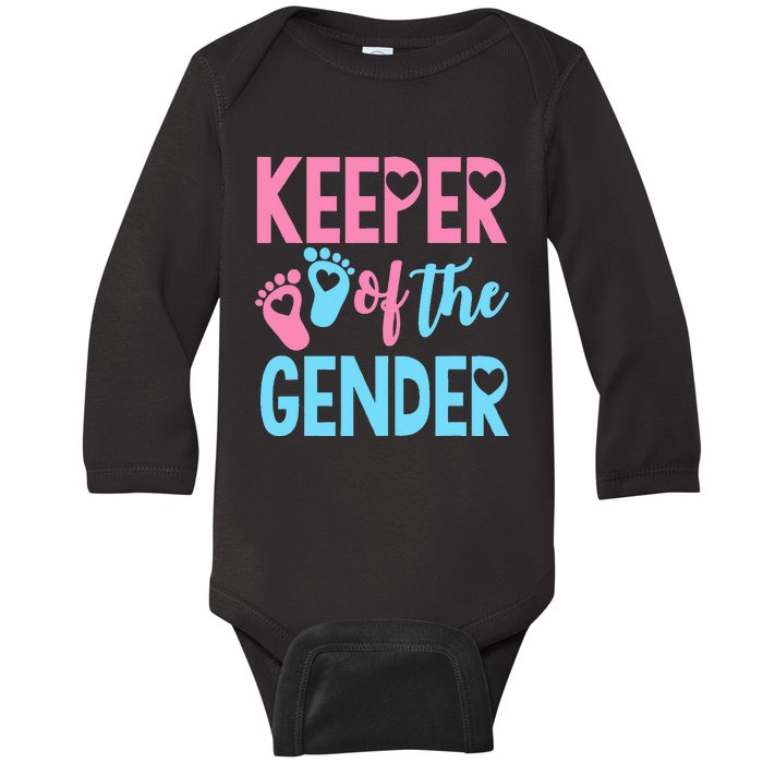 funny Gender Reveal Keeper of the Gender Reveal Baby Long Sleeve Bodysuit