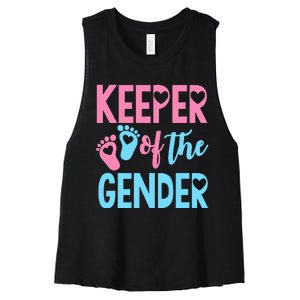 funny Gender Reveal Keeper of the Gender Reveal Women's Racerback Cropped Tank