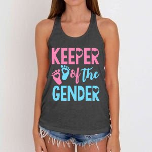 funny Gender Reveal Keeper of the Gender Reveal Women's Knotted Racerback Tank