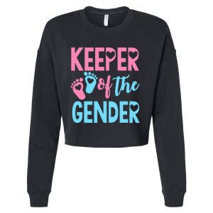 funny Gender Reveal Keeper of the Gender Reveal Cropped Pullover Crew