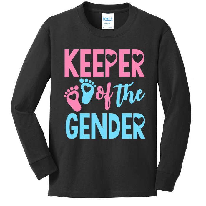 funny Gender Reveal Keeper of the Gender Reveal Kids Long Sleeve Shirt