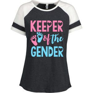 funny Gender Reveal Keeper of the Gender Reveal Enza Ladies Jersey Colorblock Tee