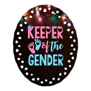 funny Gender Reveal Keeper of the Gender Reveal Ceramic Oval Ornament