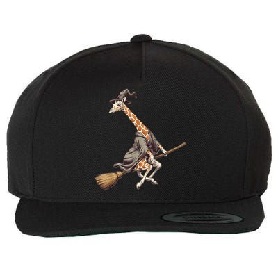 Funny Giraffe Ride Witch Shotgun Giraffe Happy Halloween Wool Snapback Cap