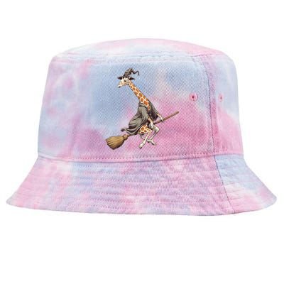 Funny Giraffe Ride Witch Shotgun Giraffe Happy Halloween Tie-Dyed Bucket Hat