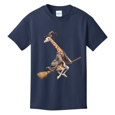 Funny Giraffe Ride Witch Shotgun Giraffe Happy Halloween Kids T-Shirt