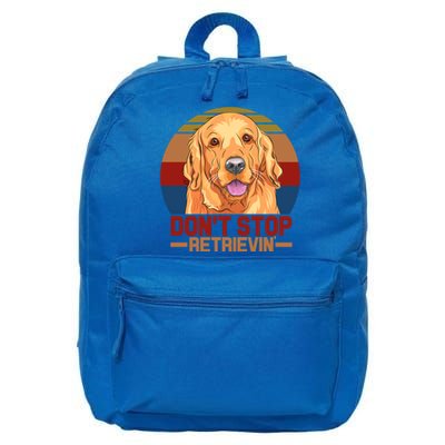 Funny Golden Retriever Dont Stop Retrievin Gift 16 in Basic Backpack