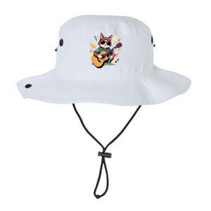 Funny Guitar Rock Cat Playing Guitar Cat For Legacy Cool Fit Booney Bucket Hat