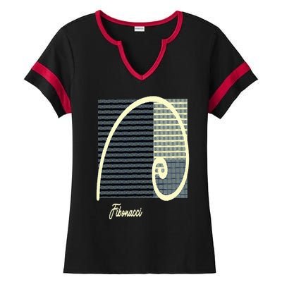 Fibonacci Golden Ratio spiral Ladies Halftime Notch Neck Tee