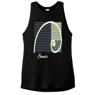 Fibonacci Golden Ratio spiral Ladies PosiCharge Tri-Blend Wicking Tank