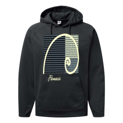 Fibonacci Golden Ratio spiral Performance Fleece Hoodie