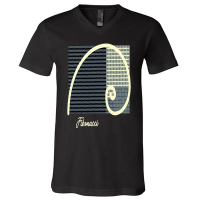 Fibonacci Golden Ratio spiral V-Neck T-Shirt