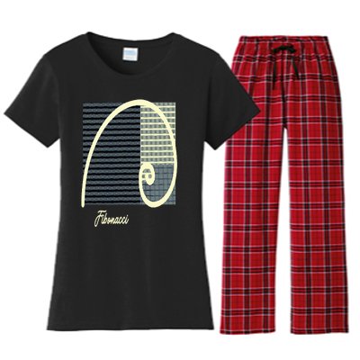 Fibonacci Golden Ratio spiral Women's Flannel Pajama Set