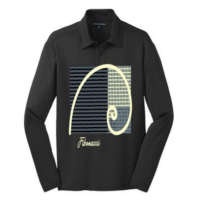 Fibonacci Golden Ratio spiral Silk Touch Performance Long Sleeve Polo