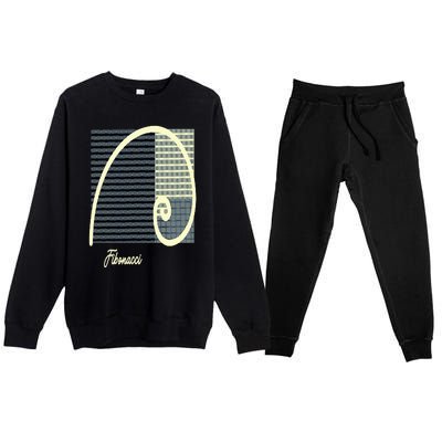 Fibonacci Golden Ratio spiral Premium Crewneck Sweatsuit Set