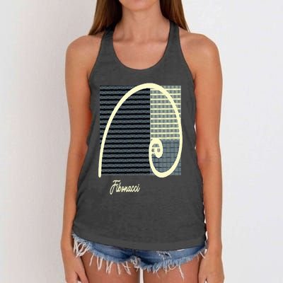 Fibonacci Golden Ratio spiral Women's Knotted Racerback Tank