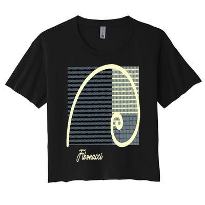 Fibonacci Golden Ratio spiral Women's Crop Top Tee