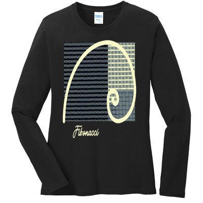 Fibonacci Golden Ratio spiral Ladies Long Sleeve Shirt