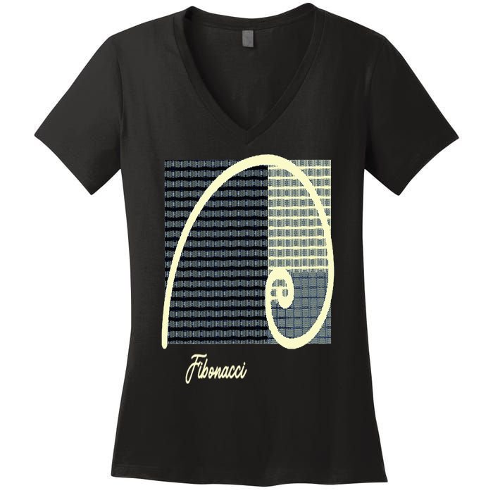 Fibonacci Golden Ratio spiral Women's V-Neck T-Shirt