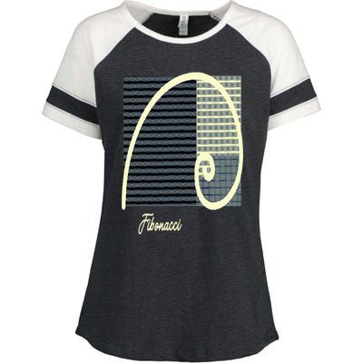 Fibonacci Golden Ratio spiral Enza Ladies Jersey Colorblock Tee