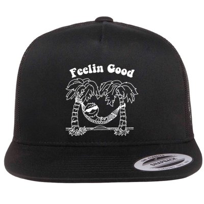 Feelin Good Relaxing In Hammock Flat Bill Trucker Hat