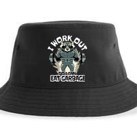 Funny Gym Raccoon I Workout So I Can Eat Garbage Sustainable Bucket Hat