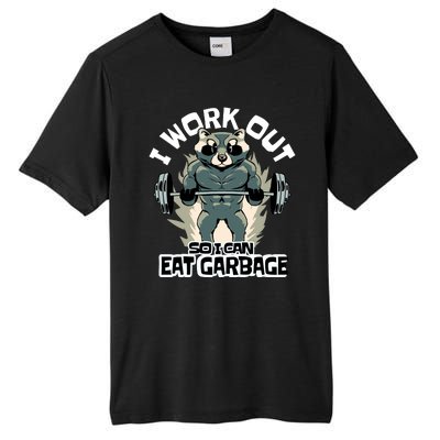 Funny Gym Raccoon I Workout So I Can Eat Garbage Tall Fusion ChromaSoft Performance T-Shirt