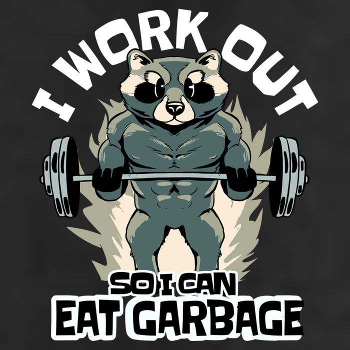 Funny Gym Raccoon I Workout So I Can Eat Garbage 15oz Campfire Ceramic Mug
