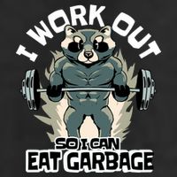 Funny Gym Raccoon I Workout So I Can Eat Garbage 25L Jumbo Tote