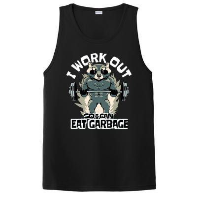 Funny Gym Raccoon I Workout So I Can Eat Garbage PosiCharge Competitor Tank