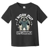 Funny Gym Raccoon I Workout So I Can Eat Garbage Toddler T-Shirt