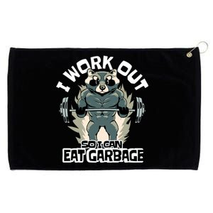 Funny Gym Raccoon I Workout So I Can Eat Garbage Grommeted Golf Towel