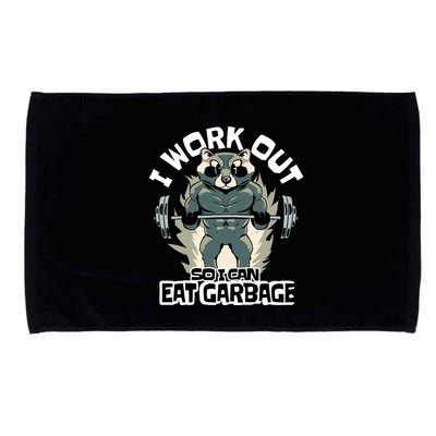 Funny Gym Raccoon I Workout So I Can Eat Garbage Microfiber Hand Towel