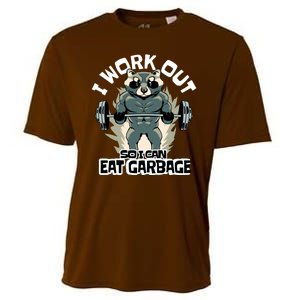 Funny Gym Raccoon I Workout So I Can Eat Garbage Cooling Performance Crew T-Shirt