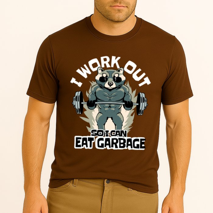 Funny Gym Raccoon I Workout So I Can Eat Garbage Performance Shirt