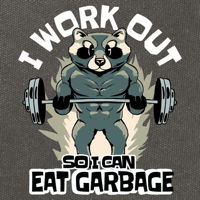 Funny Gym Raccoon I Workout So I Can Eat Garbage Cotton Canvas Backpack