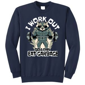 Funny Gym Raccoon I Workout So I Can Eat Garbage Sweatshirt