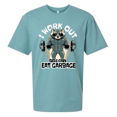 Funny Gym Raccoon I Workout So I Can Eat Garbage Sueded Cloud Jersey T-Shirt