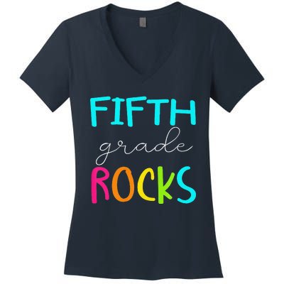 Fifth Grade Rocks Team 5th Grade Teacher Premium Women's V-Neck T-Shirt